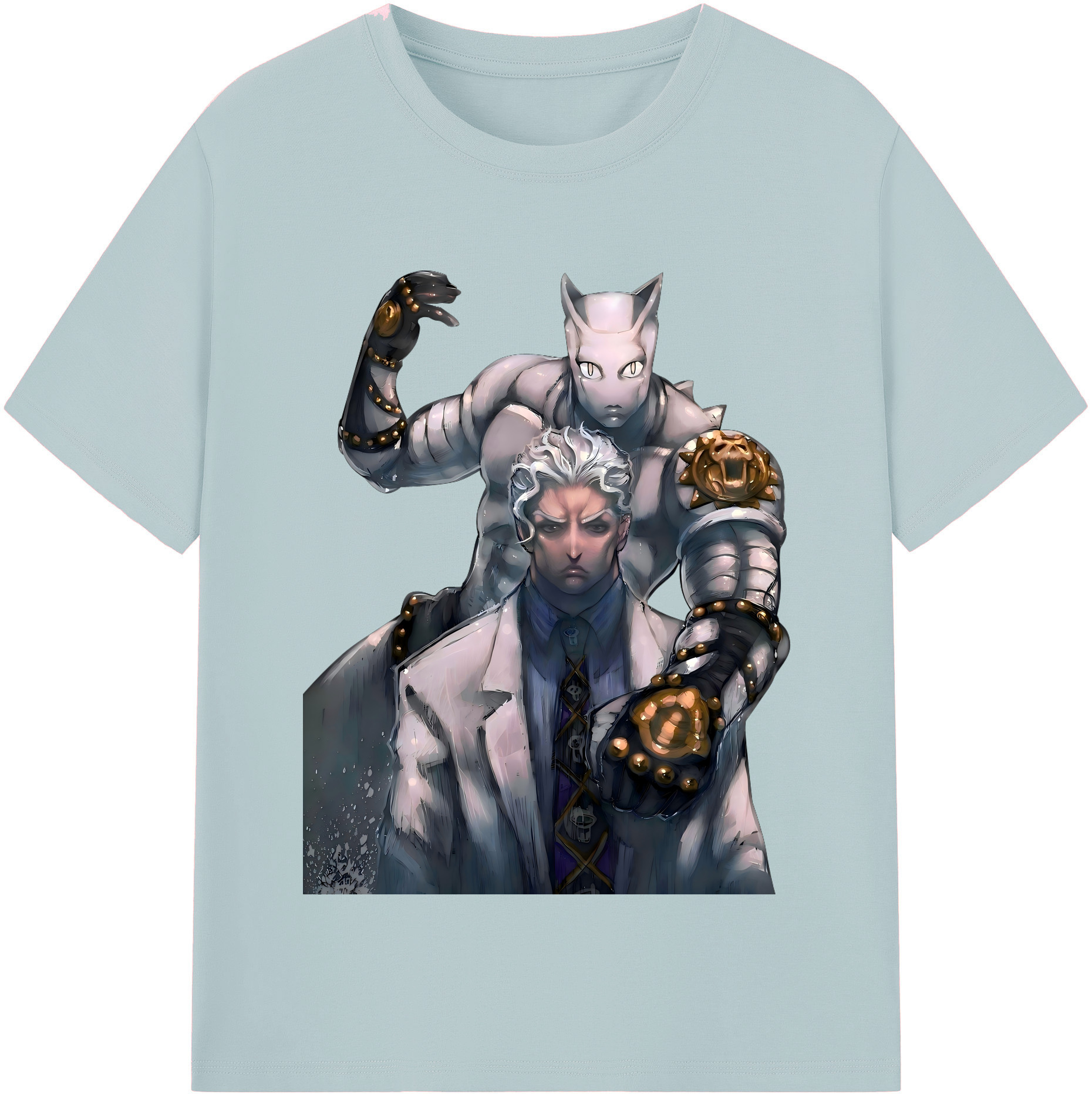 （画像用） ジョジョの奇妙な冒険 きら よしかげ JoJo's Bizarre Adventure Kira Yoshikage 綿100％半袖Tシャツ（フロントプリント）
